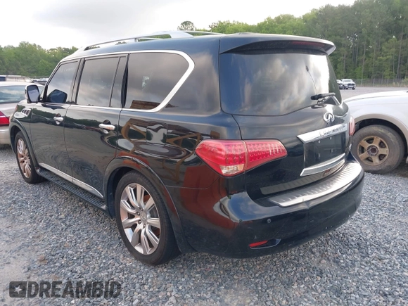 2011 Infiniti QX56 7-passenger with VIN JN8AZ2NEXB9000147, listed as a IAAI auction lot 42033293 with 188,972 mi miles. Bid and sale history available at carsss.com. Image 3.