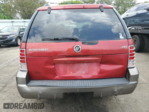 2004 Mercury Mountaineer Convenience with VIN 4M2ZU86KX4UJ06323, listed as a Copart auction lot 61662835 with 186,014 mi miles and Salvage title. Bid and sale history available at DreamBid. Image 6.