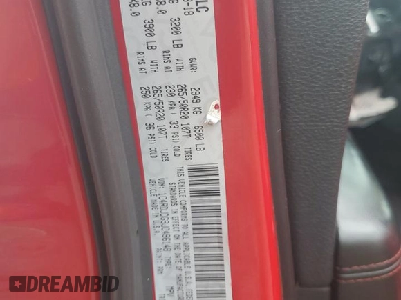 2018 Dodge Durango GT with VIN 1C4RDJDG9JC496148, listed as a Copart auction lot 48123965 with 107,571 mi miles and Salvage Title. Bid and sale history available at DreamBid. Image 13.