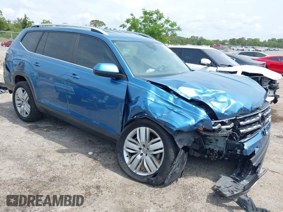 2019 Volkswagen Atlas SE z VIN 1V2WR2CA5KC524650, wystawiony jako IAAI lot #42217791 z przebiegiem 92 571 mil mil oraz . Historia ofert i sprzedaży dostępna na DreamBid. Obrazek 1.