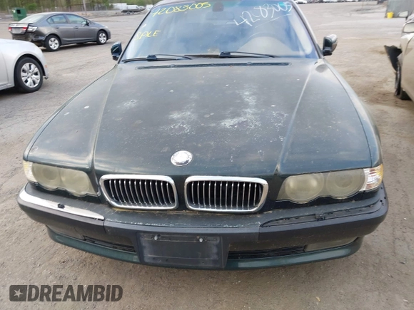 2001 BMW 7 Series 740iA with VIN WBAGG83451DN87732, listed as a IAAI auction lot 42083005 with 208,778 mi miles. Bid and sale history available at carsss.com. Image 6.