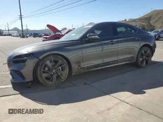 2023 Genesis G70 2.0T with VIN KMTG34TA4PU135150, listed as a Copart auction lot 45639105 with 19,794 mi miles and Salvage Title. Bid and sale history available at carsss.com. Image 1.