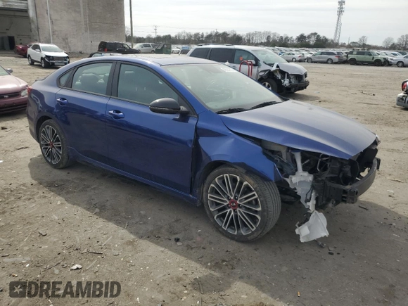 2021 Kia Forte GT with VIN 3KPF44AC0ME288758, listed as a Copart auction lot 49684655 with 77,742 mi miles and Salvage Title. Bid and sale history available at carsss.com. Image 4.