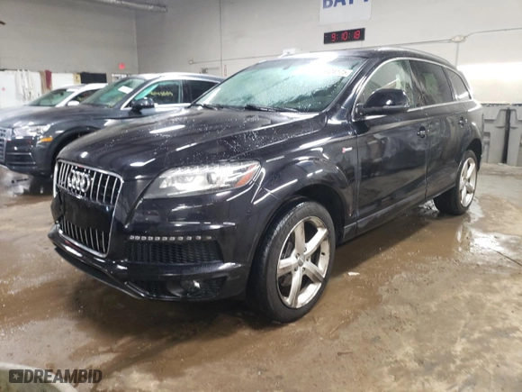 2012 Audi Q7 3.0T S line with VIN WA1DGAFE1CD009562, listed as a Copart auction lot 45904125 with 124,378 mi miles and Salvage Title. Bid and sale history available at carsss.com. Image 1.