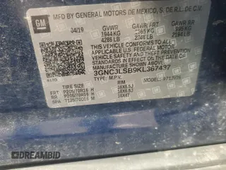 2019 Chevrolet Trax LT with VIN 3GNCJLSB9KL367437, listed as a Copart auction lot 53362295 with 110,112 mi miles and Salvage Title. Bid and sale history available at carsss.com. Image 13.