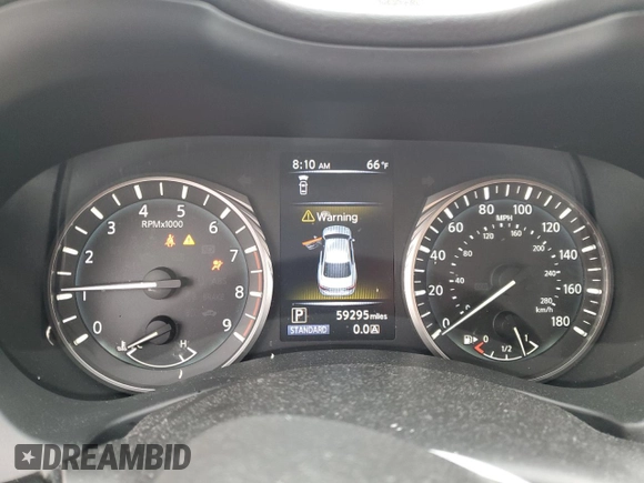 2019 Infiniti Q50 Luxe with VIN JN1EV7APXKM541762, listed as a Copart auction lot 59035515 with 59,295 mi miles and Salvage title. Bid and sale history available at DreamBid. Image 9.