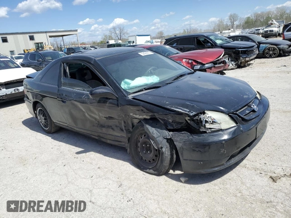 2001 Honda Civic EX with VIN 1HGEM22921L042589, listed as a Copart auction lot 52429515 with 204,141 mi miles and Salvage Title. Bid and sale history available at carsss.com. Image 4.
