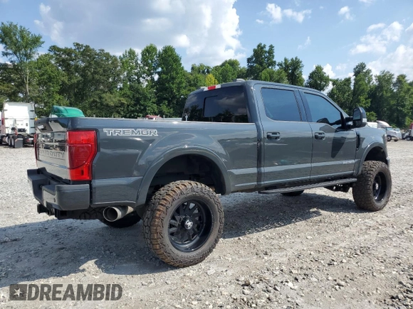 2021 Ford F-250 XL with VIN 1FT8W2BT8MEC50423, listed as a Copart auction lot 66489585 with 43,273 mi miles and Salvage title. Bid and sale history available at DreamBid. Image 3.