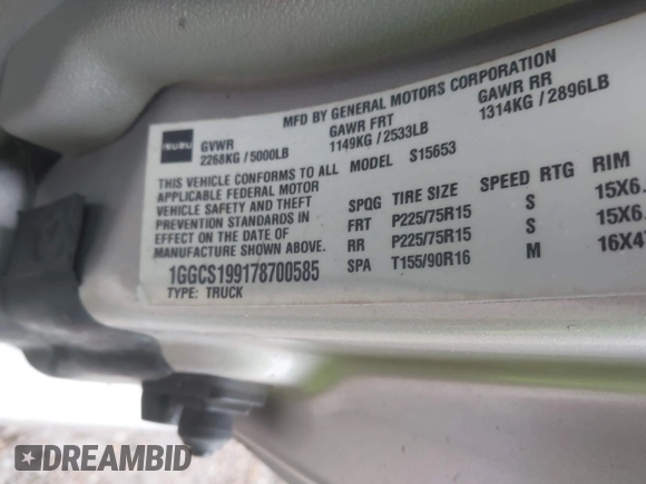 2007 Isuzu i-Series S z VIN 1GGCS199178700585, wystawiony jako IAAI lot #41321407 z przebiegiem Nie podano mil oraz . Historia ofert i sprzedaży dostępna na DreamBid. Obrazek 9.