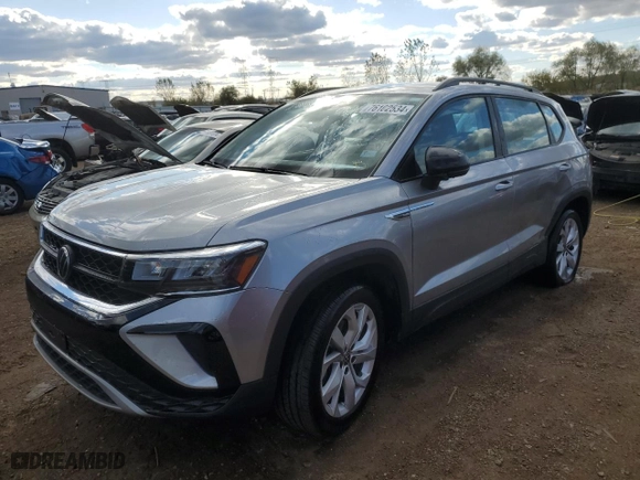 2023 Volkswagen Taos S with VIN 3VVAX7B23PM330442, listed as a Copart auction lot 76102534 with 6,127 mi miles and Salvage Title. Bid and sale history available at carsss.com. Image 1.