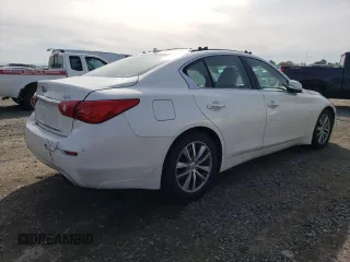 2014 Infiniti Q50 Premium with VIN JN1BV7AR8EM686761, listed as a Copart auction lot 49650385 with 157,113 mi miles and Salvage Title. Bid and sale history available at carsss.com. Image 3.