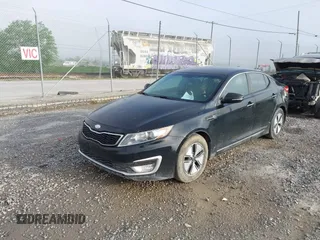 2012 Kia Optima Hybrid with VIN KNAGM4AD7C5010458, listed as a IAAI auction lot 42165589 with 215,018 mi miles. Bid and sale history available at carsss.com. Image 2.