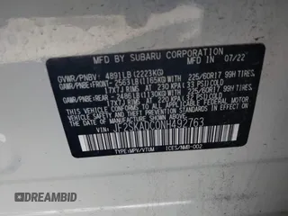 2022 Subaru Forester Premium с VIN JF2SKADC0NH492763, выставлен на аукционе IAAI как лот 42311098 с пробегом Не указан миль и . История ставок и продаж доступна на DreamBid. Изображение 9.