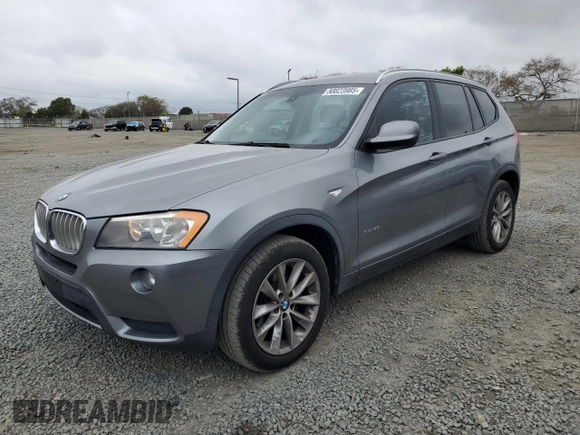 2013 BMW X3 xDrive28i with VIN 5UXWX9C5XD0A27585, listed as a Copart auction lot 50823985 with 119,802 mi miles and Clean Title. Bid and sale history available at carsss.com. Image 1.