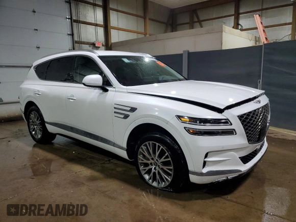 2024 Genesis GV80 with VIN KMUHBDSB5RU170442, listed as a Copart auction lot 58028895 with 25,823 mi miles and Salvage title. Bid and sale history available at DreamBid. Image 4.