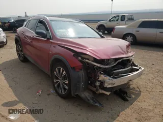 2017 Infiniti QX30 Luxury with VIN SJKCH5CR9HA024782, listed as a Copart auction lot 50143561 with 76,899 mi miles and Salvage Title. Bid and sale history available at carsss.com. Image 1.