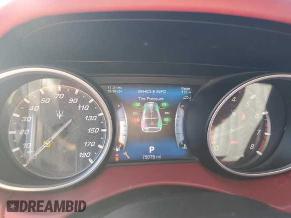2017 Maserati Levante S z VIN ZN661YUL9HX199934, wystawiony jako Copart lot #83960574 z przebiegiem 75 078 mil mil oraz Szkoda całkowita • Salvage title. Historia ofert i sprzedaży dostępna na DreamBid. Obrazek 9.