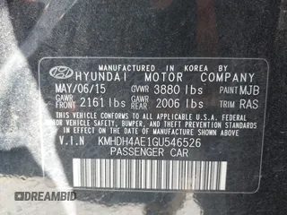 2016 Hyundai Elantra SE с VIN KMHDH4AE1GU546526, выставлен на аукционе IAAI как лот 42088729 с пробегом 109 242 миль миль и . История ставок и продаж доступна на DreamBid. Изображение 9.