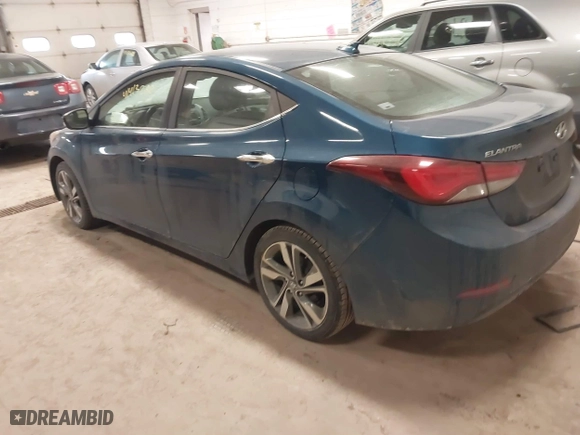 2014 Hyundai Elantra SE with VIN KMHDH4AEXEU139124, listed as a IAAI auction lot 41413290 with 129,352 mi miles. Bid and sale history available at carsss.com. Image 3.