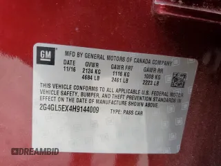 2017 Buick Regal Sport Touring with VIN 2G4GL5EX4H9144009, listed as a Copart auction lot 47467775 with 26,212 mi miles and Salvage Title. Bid and sale history available at carsss.com. Image 14.