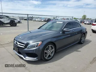 2015 Mercedes-Benz C-Class C 300 with VIN 55SWF4JBXFU080884, listed as a Copart auction lot 53074115 with 136,564 mi miles and Clean Title. Bid and sale history available at carsss.com. Image 1.