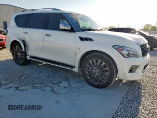 2015 Infiniti QX80 with VIN JN8AZ2NE9F9083611, listed as a Copart auction lot 53046305 with 143,167 mi miles and Salvage title. Bid and sale history available at DreamBid. Image 4.