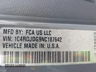 2022 Dodge Durango GT Plus z VIN 1C4RDJDG9NC187642, wystawiony jako IAAI lot #40886210 z przebiegiem 39 006 mil mil oraz . Historia ofert i sprzedaży dostępna na DreamBid. Obrazek 9.