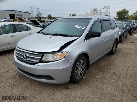 2011 Honda Odyssey EX-L with VIN 5FNRL5H63BB044583, listed as a Copart auction lot 72605274 with 203,862 mi miles and Salvage Title. Bid and sale history available at carsss.com. Image 1.