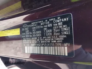 2023 Hyundai Palisade Limited z VIN KM8R54GE0PU514155, wystawiony jako IAAI lot #41413000 z przebiegiem 34 116 mil mil oraz . Historia ofert i sprzedaży dostępna na DreamBid. Obrazek 9.