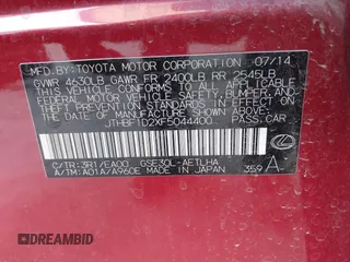 2015 Lexus IS 250 with VIN JTHBF1D2XF5044400, listed as a IAAI auction lot 42594810 with 103,068 mi miles and . Bid and sale history available at DreamBid. Image 9.