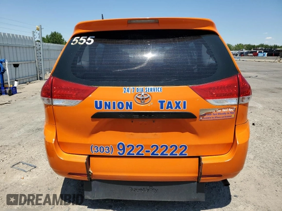 2014 Toyota Sienna L with VIN 5TDZK3DC1ES415890, listed as a Copart auction lot 62812484 with 270,286 mi miles and Salvage Title. Bid and sale history available at carsss.com. Image 6.