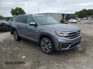 2021 Volkswagen Atlas SEL Premium R-Line with VIN 1V2FR2CA5MC541449, listed as a Copart auction lot 72932124 with 58,269 mi miles and Salvage title. Bid and sale history available at DreamBid. Image 4.