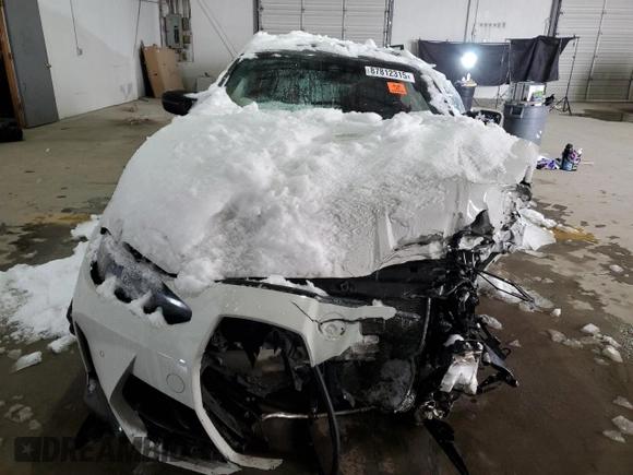 2022 BMW M4 Competition with VIN WBS33AZ07NCJ38064, listed as a Copart auction lot 87812315 with 0 mi miles and Salvage Title. Bid and sale history available at carsss.com. Image 5.