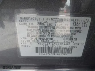 2013 Nissan Sentra SV with VIN 3N1AB7APXDL641946, listed as a IAAI auction lot 41924798 with 187,153 mi miles. Bid and sale history available at carsss.com. Image 9.