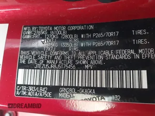2018 Toyota 4Runner SR5 с VIN JTEZU5JR8J5175456, выставлен на аукционе IAAI как лот 41599723 с пробегом 165 701 миль миль и . История ставок и продаж доступна на DreamBid. Изображение 9.