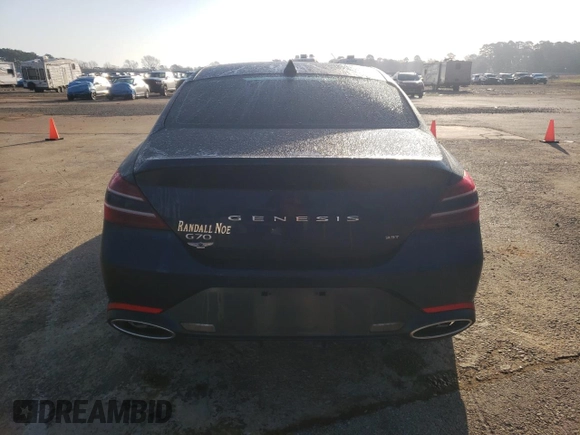2023 Genesis G70 3.3T with VIN KMTG54TE1PU123941, listed as a Copart auction lot 48929985 with 17,220 mi miles and Salvage title. Bid and sale history available at DreamBid. Image 6.