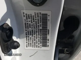 2019 Honda Civic Sport with VIN 19XFC2F81KE049938, listed as a Copart auction lot 52712405 with 150,985 mi miles and Salvage Title. Bid and sale history available at DreamBid. Image 14.