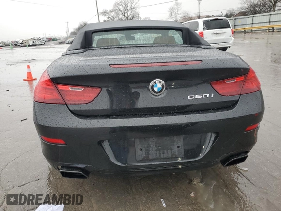 2016 BMW 6 Series 650i with VIN WBA6F5C5XGD996596, listed as a Copart auction lot 43381755 with 56,593 mi miles and Salvage Title. Bid and sale history available at carsss.com. Image 6.