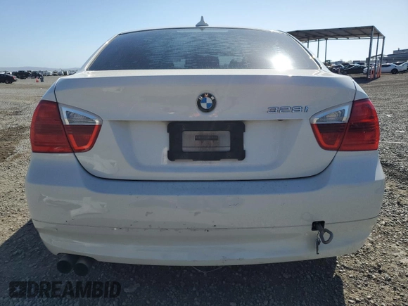 2007 BMW 3 Series 328i with VIN WBAVC53537FZ79020, listed as a Copart auction lot 57387485 with Not provided miles and Salvage title. Bid and sale history available at DreamBid. Image 6.