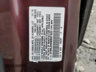 2011 Honda Odyssey EX-L with VIN 5FNRL5H69BB021633, listed as a Copart auction lot 50420415 with 265,213 mi miles and Salvage Title. Bid and sale history available at DreamBid. Image 13.