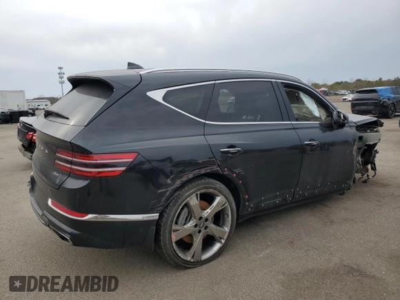 2024 Genesis GV80 with VIN KMUHBDSB6RU161748, listed as a Copart auction lot 46913355 with Not Provided miles and Salvage Title. Bid and sale history available at DreamBid. Image 3.