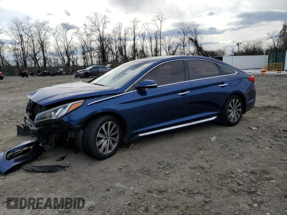 2016 Hyundai Sonata Sport with VIN 5NPE34AF8GH419024, listed as a Copart auction lot 50292455 with 133,196 mi miles and Salvage Title. Bid and sale history available at DreamBid. Image 1.