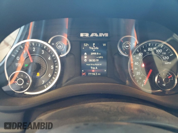 2023 Ram 2500 Tradesman with VIN 3C6UR5CJ1PG516485, listed as a Copart auction lot 86371224 with 77,194 mi miles and Salvage title. Bid and sale history available at DreamBid. Image 9.