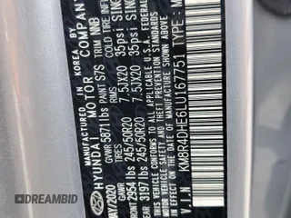 2020 Hyundai Palisade SEL z VIN KM8R4DHE6LU167751, wystawiony jako Copart lot #61081034 z przebiegiem 52 018 mil mil oraz Szkoda całkowita • Salvage title. Historia ofert i sprzedaży dostępna na DreamBid. Obrazek 15.