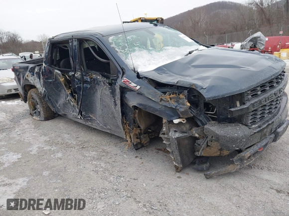 2021 Chevrolet Silverado 1500 Custom Trail Boss with VIN 1GCPYCEF1MZ433544, listed as a IAAI auction lot 41240358 with 71,041 mi miles and . Bid and sale history available at DreamBid. Image 1.