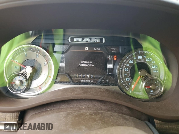 2020 Ram 2500 Longhorn with VIN 3C6UR5GL8LG147355, listed as a Copart auction lot 59675815 with 53,147 mi miles and Salvage title. Bid and sale history available at DreamBid. Image 9.
