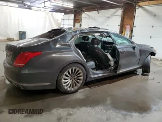 2019 Genesis G90 3.3T Premium with VIN KMTF34JA9KU056726, listed as a Copart auction lot 47019805 with 0 mi miles and Salvage Title. Bid and sale history available at carsss.com. Image 3.