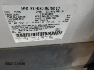 2019 Ford Explorer Limited z VIN 1FM5K7FH4KGB07211, wystawiony jako Copart lot #48483295 z przebiegiem 110 225 mil mil oraz Szkoda całkowita • Salvage title. Historia ofert i sprzedaży dostępna na DreamBid. Obrazek 14.