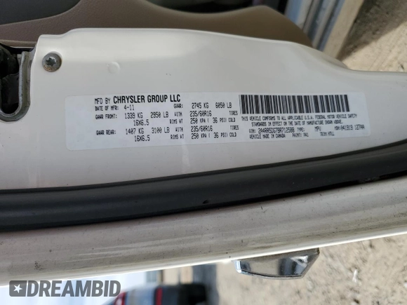 2011 Chrysler Town & Country Touring with VIN 2A4RR5DG7BR712588, listed as a Copart auction lot 54236425 with 252,748 mi miles and Clean Title. Bid and sale history available at DreamBid. Image 13.