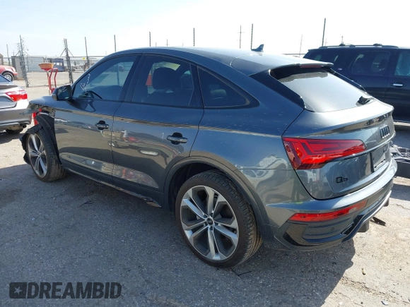 2023 Audi Q5 Sportback S line Premium Plus with VIN WA15AAFY7P2074384, listed as a IAAI auction lot 42057841 with 34,402 mi miles and . Bid and sale history available at DreamBid. Image 3.